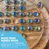 30cm Diameter MANGO WOOD SOLITAIRE BOARD GAME with SOAP BUBBLE GLASS MARBLES | |classic wooden solitaire game | strategy board game | family board game | games for one | board games view 2