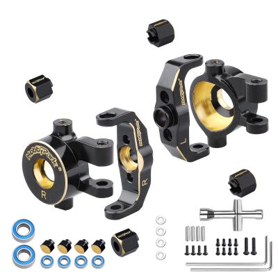 HobbyPark Brass Front Steering Knuckles Caster Blocks C-Hubs Weights Wheel Hex for 1/18 Traxxas TRX4M Upgrades Replacement w/Bearings