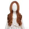DUDUWIG Dark Orange Long Orange Middle Part Wigs Ginger Wavy Curly Wig Synthetic Hair Wigs Hair Net Include(Small Size) view 1