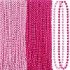 Bucherry 200 Pcs Breast Cancer Awareness Necklace 33 Inch 7 mm Pink Bead Necklace Decoration Bulk Red Round Beaded Costume Decor for Breast Cancer Accessories Souvenir Women Event Parade(Pink) view 1