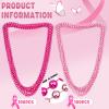 Bucherry 200 Pcs Breast Cancer Awareness Necklace 33 Inch 7 mm Pink Bead Necklace Decoration Bulk Red Round Beaded Costume Decor for Breast Cancer Accessories Souvenir Women Event Parade(Pink) view 2