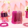 Bucherry 200 Pcs Breast Cancer Awareness Necklace 33 Inch 7 mm Pink Bead Necklace Decoration Bulk Red Round Beaded Costume Decor for Breast Cancer Accessories Souvenir Women Event Parade(Pink) view 4