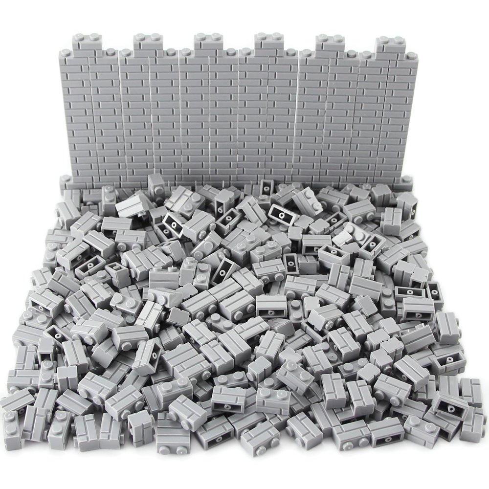 Feleph 360 Pieces 1x2 Masonry Profile Bricks Set MOC Building Blocks for Wall Parts and Pieces Diverse Bulk Toy Kit Compatible with Major Brands