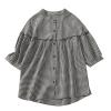 Women's Literary Plaid Shirt Loose and Slim Fashionable and Versatile Thin Doll Shirt Top Work Tops Juniors Black view 1