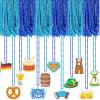 Sasylvia 60 Pcs Oktoberfest Bead Necklaces Bulk German Beer Festival Necklaces Bavarian German Party Necklace Bead Favors Metallic Blue Oktoberfest Necklace for Oktoberfest Party Favors, 12 Styles view 1