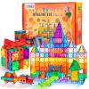 Lotmey 132PCS Magnetic Tiles with 2 Cars Deluxe Set, 3D Magnetic Building Blocks, Preschool Magnetic STEM Toys Sensory Educational Toys for Toddlers Kids 3 4 5 6 7 8-12, Gift for Boys Girls view 1