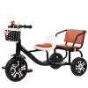 Tricycle with Passenger Seat,for Ages 2-8 Double Seat Pedal Tricycle, Trike with Adjustable Seat,Anti Slip Grip,Storage Basket,Daycare and Classroom Outdoor Playground (Black) view 1