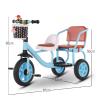 Tricycle with Passenger Seat,for Ages 2-8 Double Seat Pedal Tricycle, Trike with Adjustable Seat,Anti Slip Grip,Storage Basket,Daycare and Classroom Outdoor Playground (Black) view 3