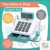 MindWare Oh So Fun! Cash Register with Double-Sided Teach and Talk Design, Scanner, Large Drawer & Play Money Accessories for Kids & Toddlers view 3