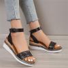 ZBYY Women's Wedge Sandals Summer Comfort Espadrille Wedge Platform Buckle Ankle Strap Open Toe Sandals Dress Shoes view 2