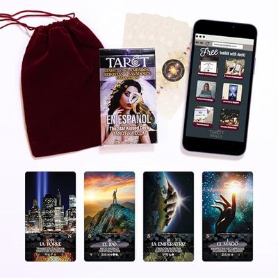 Mazo de Tarot Star Kissed  78 Cartas de Tarot para Principiantes y Profesionales con Smbolos Rider Waite, Astrologa, Signos, Significados Simples Upright/Inverted, Gua Intuitiva Espiritual