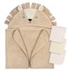 Gerber Baby 4 Piece Animal Character Hooded Towel and Washcloth Set, Brown Lion, One Size view 1