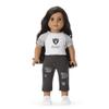 American Girl Las Vegas Raiders 18 inch Fan Tee with Crew Neck Striped Short Sleeve, Black and Silver, 1 pcs, Ages 6+ view 2