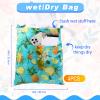 Frienda 4 Pieces Wet Dry Bag for Baby Waterproof Reusable Washable Diaper Bag Sealed with Handle for Travel, Beach, Swimsuit, Diapers, Dirty Gym Clothes and Toiletries (Plant) view 2