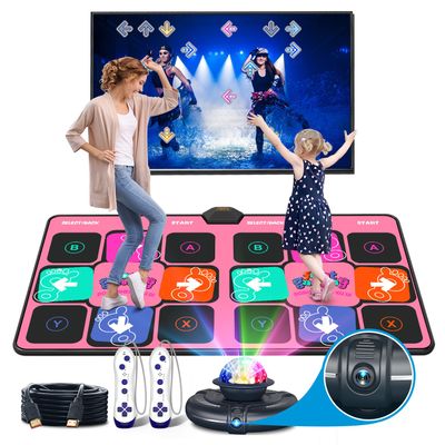 FWFX Dance Mat for Kids & Adults, Wireless Electronic Music Dancing Game for TV, 2-Player Video Game, Active Indoor Games for Family Parties & Basement Fun - Birthday for Boys, Girls