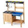 HONEY JOY Mud Kitchen, Fir Wooden Mud Table Play Kitchen for Toddlers, Removable Sink, Planting Pots, Utensils, Kids Outdoor Kitchen Playset, Mud Kitchen for Kids Outdoor, Gift for Boys Girls view 1