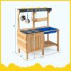 HONEY JOY Mud Kitchen, Fir Wooden Mud Table Play Kitchen for Toddlers, Removable Sink, Planting Pots, Utensils, Kids Outdoor Kitchen Playset, Mud Kitchen for Kids Outdoor, Gift for Boys Girls view 2