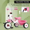 Tricycles Age 2 to 6 Years,Trike Training with Adjustable Handlebars,Music Button, Lights,Storage Basket,Bike Non-Slip Tires,Suitable for Indoor & Outdoor Use,Gifts for Girls and Boys (Pink) view 3