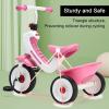 Tricycles Age 2 to 6 Years,Trike Training with Adjustable Handlebars,Music Button, Lights,Storage Basket,Bike Non-Slip Tires,Suitable for Indoor & Outdoor Use,Gifts for Girls and Boys (Pink) view 4