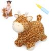 INPANY Bouncy Horse, Giraffe Hopper Toys for 2 Year Old Girl, Toddler Plush Bouncing Animal, Inflatable Jumping Hopping Buddies, Baby Ride on Rubber Bouncer, Outdoor Birthday Gifts for 3 4 Yr Boy view 1