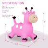 INPANY Giraffe Pink Bouncy Horse Hopper - Toddler Hopping Toys, Inflatable Animal Hopper, Jumping Horse, Outdoor Indoor Ride on Rubber Bouncer, Birthday Gift for 2 3 4 Year Old Boy Girl view 2