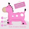 INPANY Giraffe Pink Bouncy Horse Hopper - Toddler Hopping Toys, Inflatable Animal Hopper, Jumping Horse, Outdoor Indoor Ride on Rubber Bouncer, Birthday Gift for 2 3 4 Year Old Boy Girl view 3