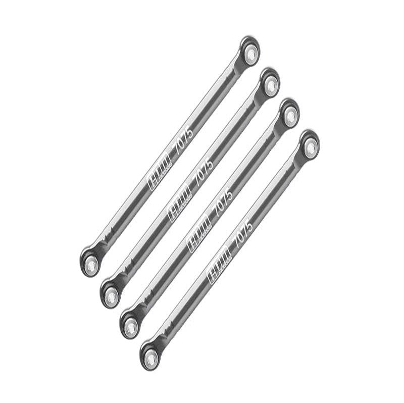 Aluminum 7075-T6 Front & Rear Lower Chassis Links Parts for Axial 1/24 AX24 XC-1 4WS Crawler Brushed RTR AXI00003 Upgrades - Silver