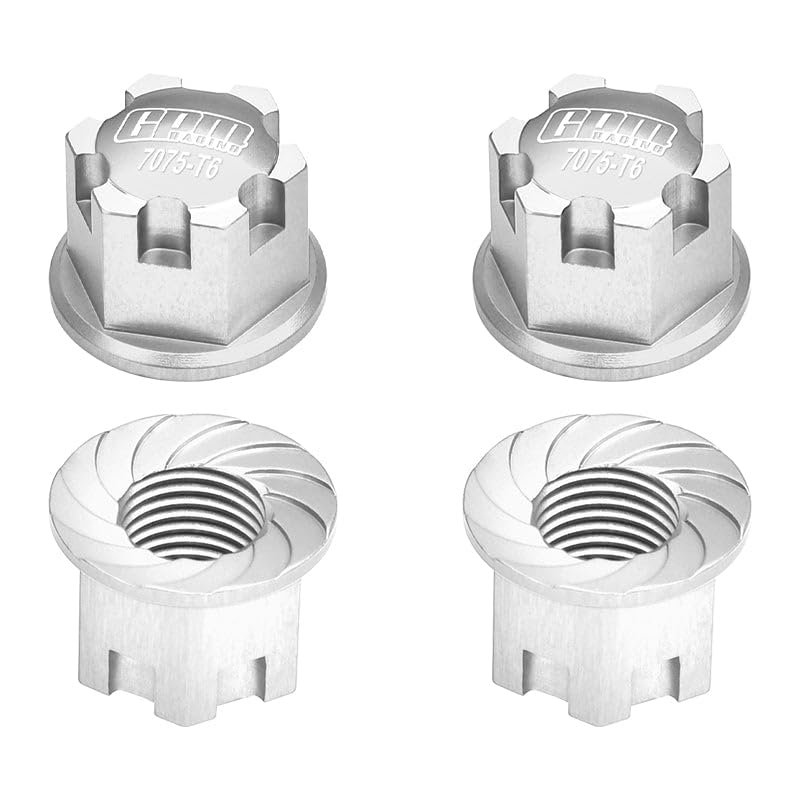 Aluminum 7075-T6 Wheel Lock for Traxxas 1:8 4WD Sledge / 1:5 X Maxx 6S / X Maxx 8S / XRT 8S / 1:6 Sand Car 8S / 1:10 E-Revo 2.0 VXL / 1:10 Maxx with WideMAXX - 4Pc Set Silver