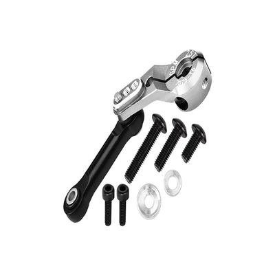 Aluminum 7075-T6 Tie Rod + 25T Servo Horn (Silver Inlay Version) for Traxxas 1/8 4WD Sledge Monster Truck 95076-4 - 9Pc Set Silver