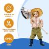 HollyHOME Stick Horse Plush Handcrafted Hobby Horse on a Stick with Wood Wheels Real Pony Neighing and Galloping Sounds for Kids Toddlers Grey 36 Inches(AA Batteries Required) view 3