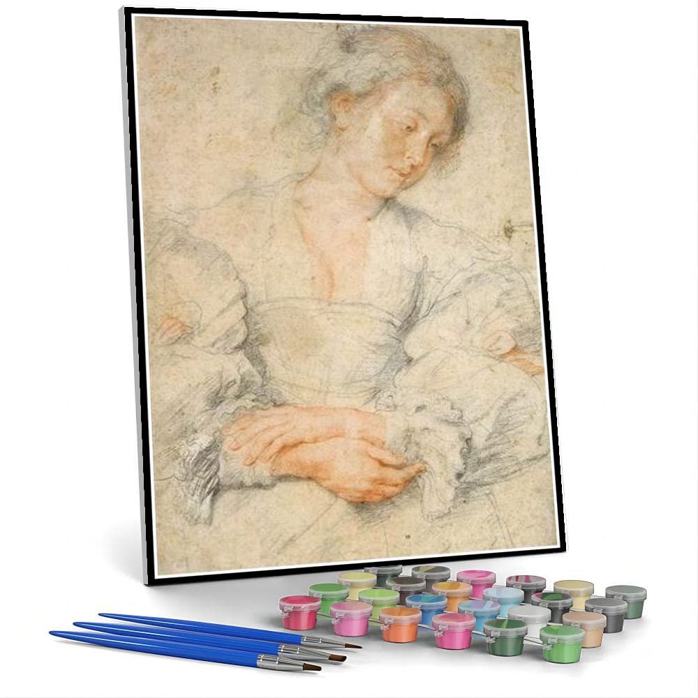 DIY Oil Painting Kit,Portrait of Boy Painting by Peter Paul Rubens Arts Craft for Home Wall Decor