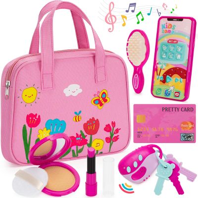 Officygnet Play Purse Toy for Girls,1, 2, 3 Years Old, Toddler Purse Girl Toys with Pretend Makeup Kit, Pretend Princess Play Toy for Little Girl, Birthday for Toddler Girls Age 3+