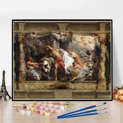 DIY Oil Painting Kit,Triumph of The Eucharist Over Idolatry Peter Paul Rubens Painting by Peter Paul Rubens DIY Oil Painting Paint by Number Kits