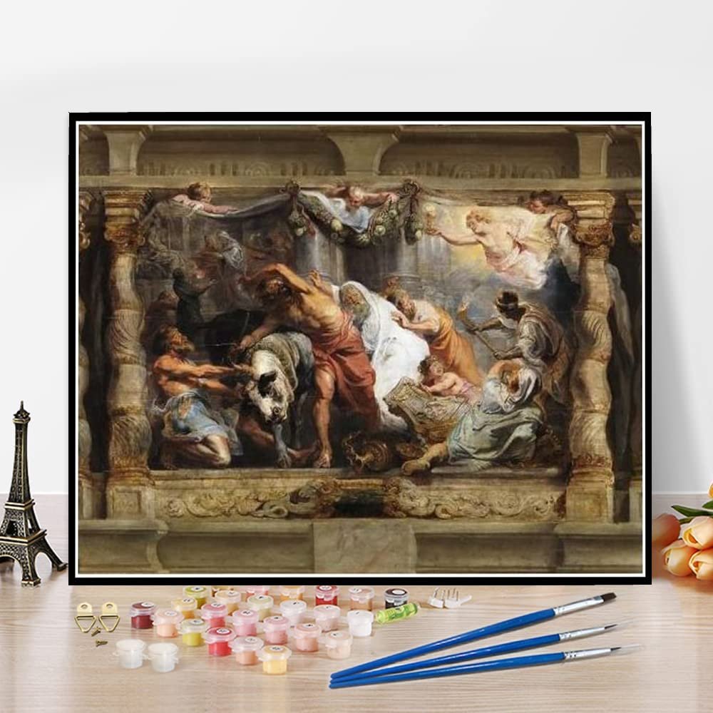 DIY Oil Painting Kit,Triumph of The Eucharist Over Idolatry Peter Paul Rubens Painting by Peter Paul Rubens DIY Oil Painting Paint by Number Kits