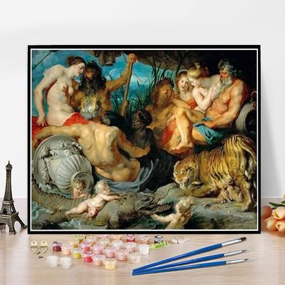 DIY Oil Painting Kit,The Four Continents Painting by Peter Paul Rubens DIY Oil Painting Paint by Number Kits
