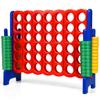 KOTEK Giant 4-in-a-Row Game, 3.5 Feet Tall Jumbo 4-to-Score Family Fun Game with Quick-Release Sliders & 42 Large Rings, Oversized Connect Plastic Yard Game Outdoor for Kids & Adults (Blue+Red) view 1