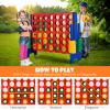 KOTEK Giant 4-in-a-Row Game, 3.5 Feet Tall Jumbo 4-to-Score Family Fun Game with Quick-Release Sliders & 42 Large Rings, Oversized Connect Plastic Yard Game Outdoor for Kids & Adults (Blue+Red) view 2