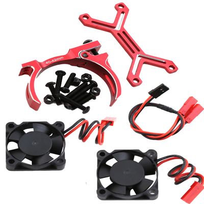 Rcarmumb Motor Cooling Fan Upgrades Part for 1/8 1/7 Arrm a RC Car,Brushed Brushless 20000 RPM High Speed 30mm Cooling Fan Heatsink with 40-42mm Adjustable Mount for 4274 4068 4268 Motor,Red
