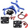 Rcarmumb Motor Cooling Fan Upgrades Part for 1/8 1/7 Arrm a RC Car,Brushed Brushless 20000 RPM High Speed 30mm Cooling Fan Heatsink with 40-42mm Adjustable Mount for 4274 4068 4268 Motor,Navy Blue view 1