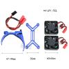 hopsupRC Motor Cooling Fan with 47-49mm Adjustable Mount Upgrades Part for 1/8 1/5 Infraction,Felony,Limitless,4985 1717 Motor,Aluminum 4010 High Speed Cooling Dual Fans 15000 RPM Heatsink,Blue view 3