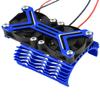 Rcarmumb Motor Cooling Fan Upgrades Part for 1/8 1/7 Arrm a RC Scale Car,Brushless 15000 RPM High Speed 30mm Cooling Fan Heatsink with 42mm Adjustable Mount for 4068 4274 Motor,Navy Blue view 1