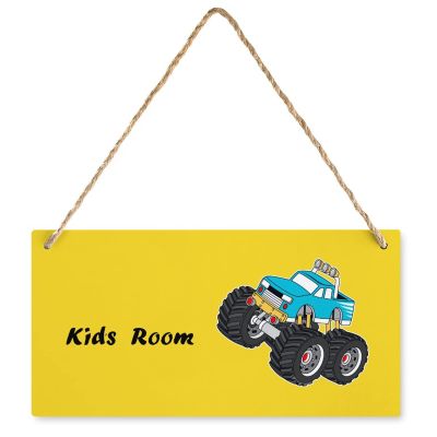 SUQINFA Custom Cartoon Car Kids Room Sign Personalized Kid's Name Door Sign Wall Plates Customized Wood Plaque Sign Wall Decor for Baby Nursery Boy Girl Bedroom