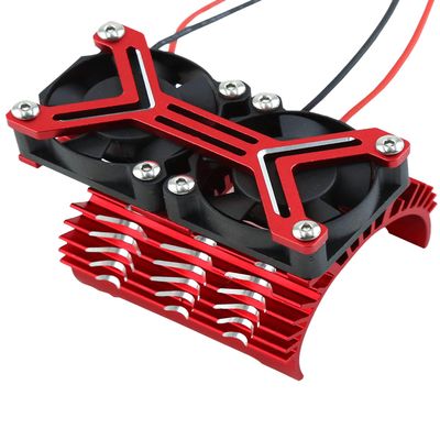 Rcarmumb Motor Cooling Fan Upgrades Part for 1/8 1/7 Arrm a RC Scale Car,Brushless 15000 RPM High Speed 30mm Cooling Fan Heatsink with 42mm Adjustable Mount for 4068 4274 Motor,Red