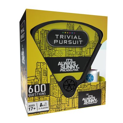 Trivial Pursuit It's Always Sunny in Philadelphia (Quickplay Edition)| Officially Licensed Trivia Game Questions from It's Always Sunny in Philadelphia | 600 Questions & Die in Travel Container