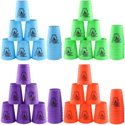 Lancisism 48Pcs Quick Stacking Cups Set, BPA-Free Material Sports Training Stacking Cup Game, Classic Family Game for Teens Adults Idea (12 Blue & 12 Green & 12 Purple & 12 Red)