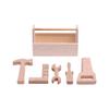 AmishToyBox.com Kid's Play Tool Box Toy Set, 6 Piece Wooden Toy Tool Set view 1