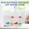 Dollhouse Swimming Pool Decor: 2 Sets Doll Beach Mini Furniture Accessories - Miniature Folding Sunbath Chair - Tiny Parasols and Swimming Rings view 3