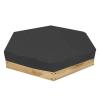 Sandbox Cover, Hexagon Sandpit Sand Toys Cover Pool Cover with Drawstring, Cover Only (Black) view 1