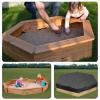 Sandbox Cover, Hexagon Sandpit Sand Toys Cover Pool Cover with Drawstring, Cover Only (Black) view 3