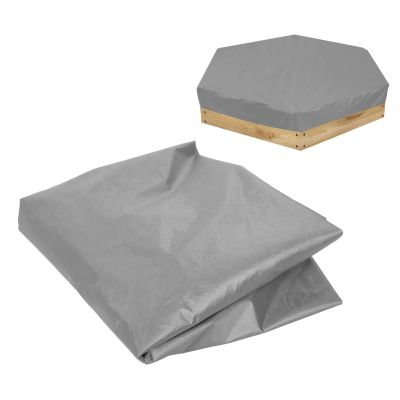 Tnfeeon Sandbox Cover, Hexagon Sandpit Sand Toys Cover Pool Cover with Drawstring, Cover Only (Grey)